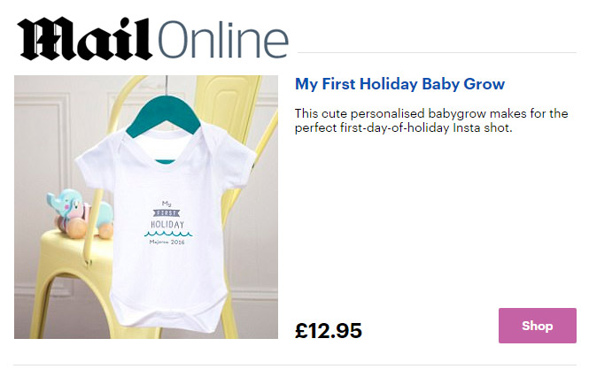 my first holiday baby grow featured in mail online